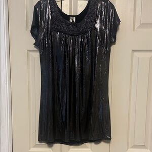 Shimmering Black Women's Top